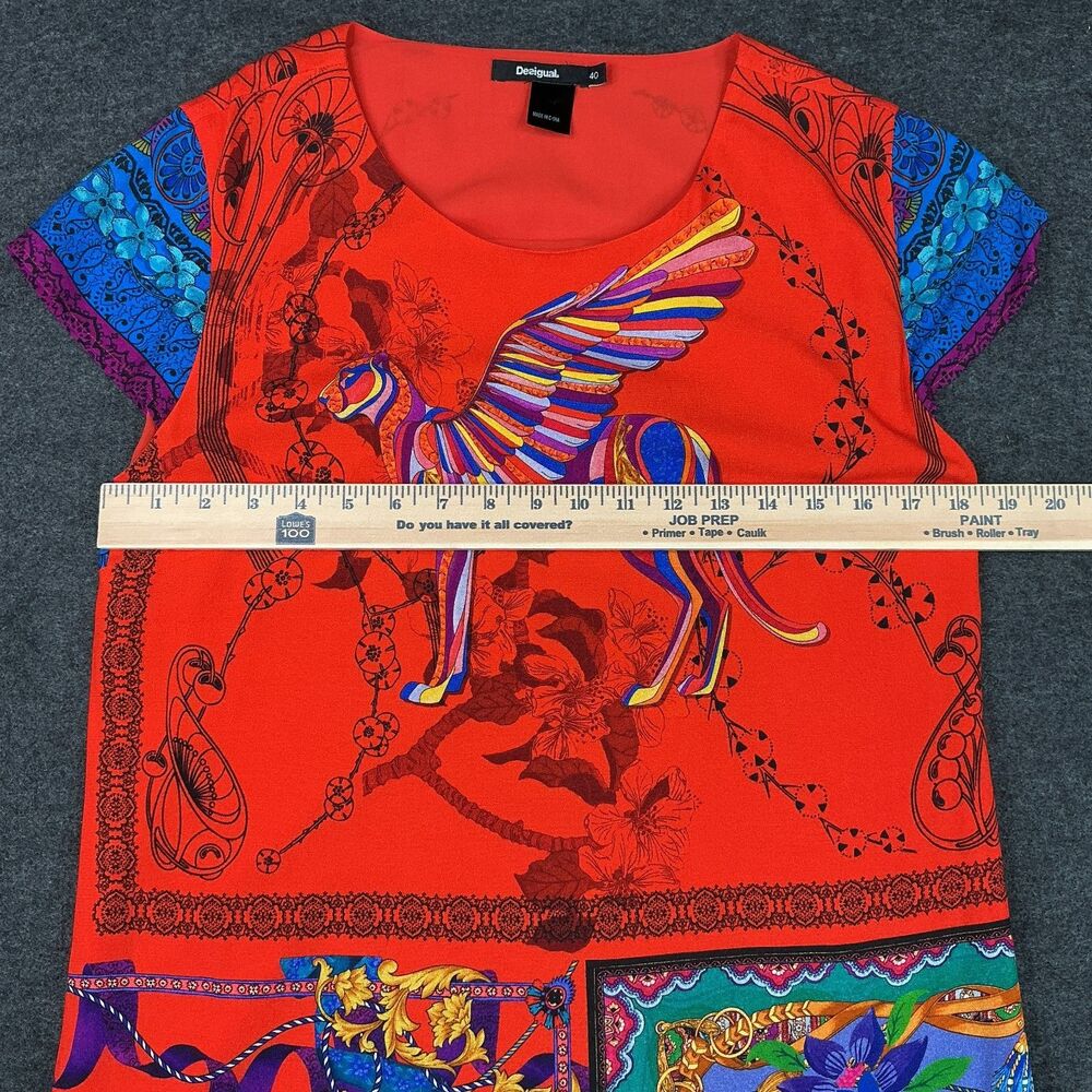 Desigual Koda Dress Size 40 Shift Mini Patchwork BOHO Scarf Print Festival Artsy - Picture 11 of 16